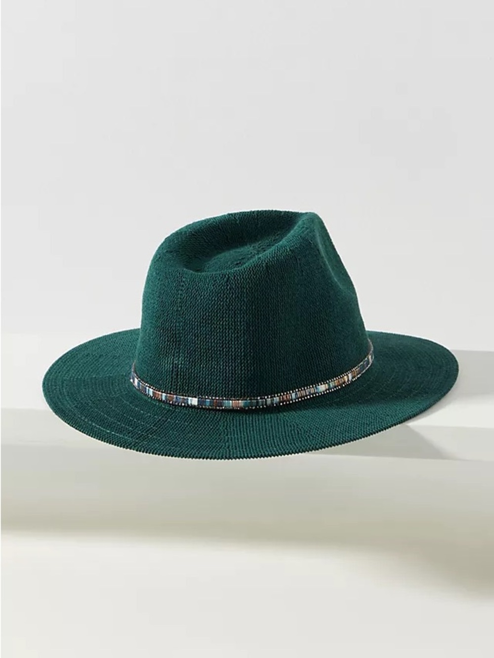 Anthropologie Soft Trimmed Rancher Hat in forest green